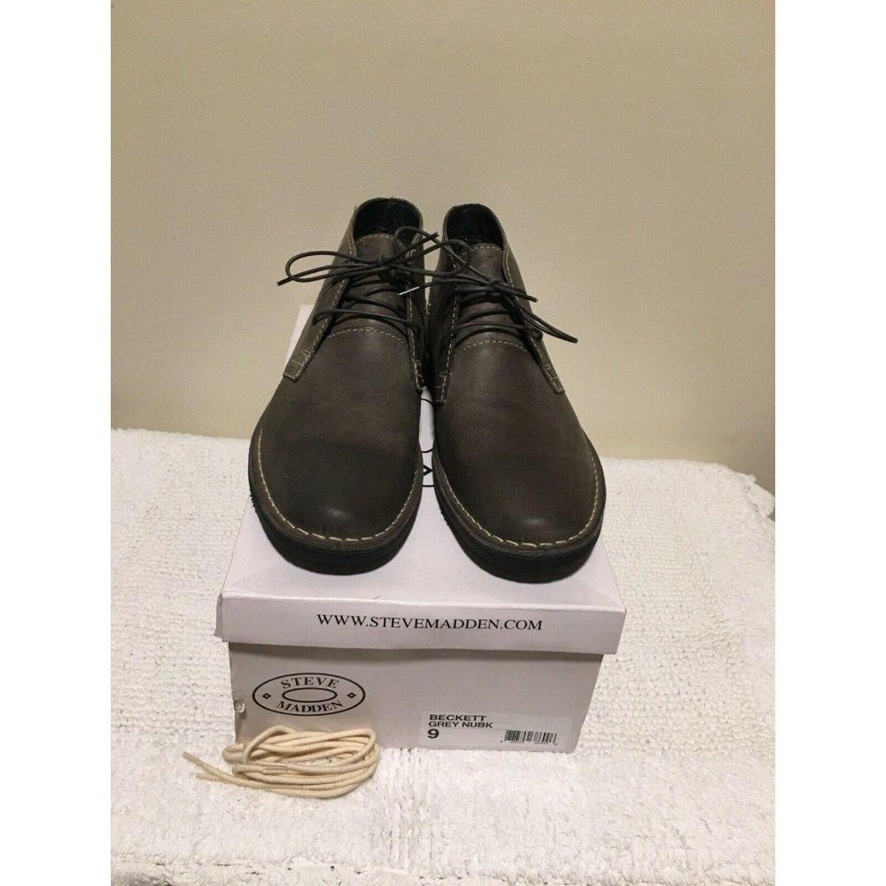 Steve Madden Mens Dress Casual Grey Beckett Boot